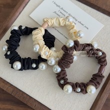 优雅珍珠小肠发圈扎头绳女高端丸子头发绳发饰扎马尾绑头发橡皮筋