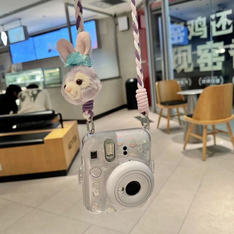 【mini12透明外壳】instax水晶壳拍立得硬壳相机保护壳壳子链条潮