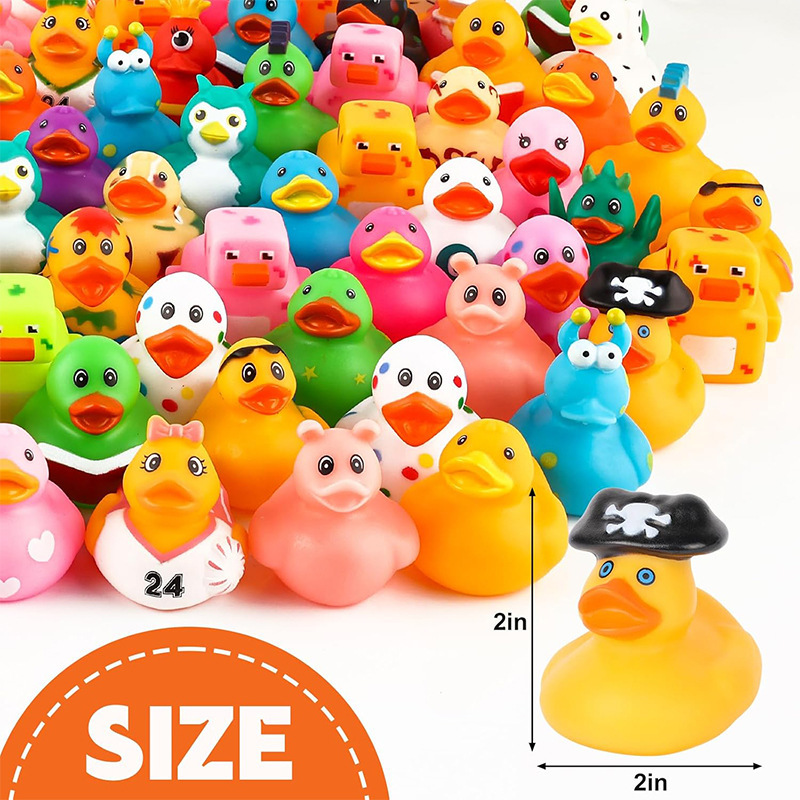 入浴や水遊びをする小さなアヒルをピンチして鳴らすビニール製の小さな黄色いアヒルのおもちゃ、ミルクティーショップの小さなギフト、教育玩具、母子アヒル|undefined