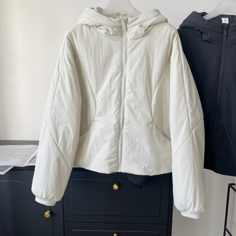 High-Quality Lu Brand Sports Cotton Jacket, Waterproof and Windproof, Hooded Short Warm Cotton Coat, Lulu Cotton-Padded Jacket for Women, Wholesale