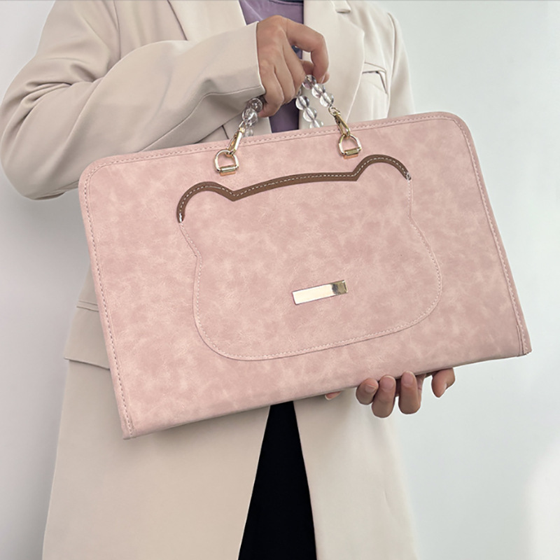 Laptop Protective Cover Suitable for Huawei Lenovo Apple Cute Computer Bag Women's Waterproof Leather Storage Bag