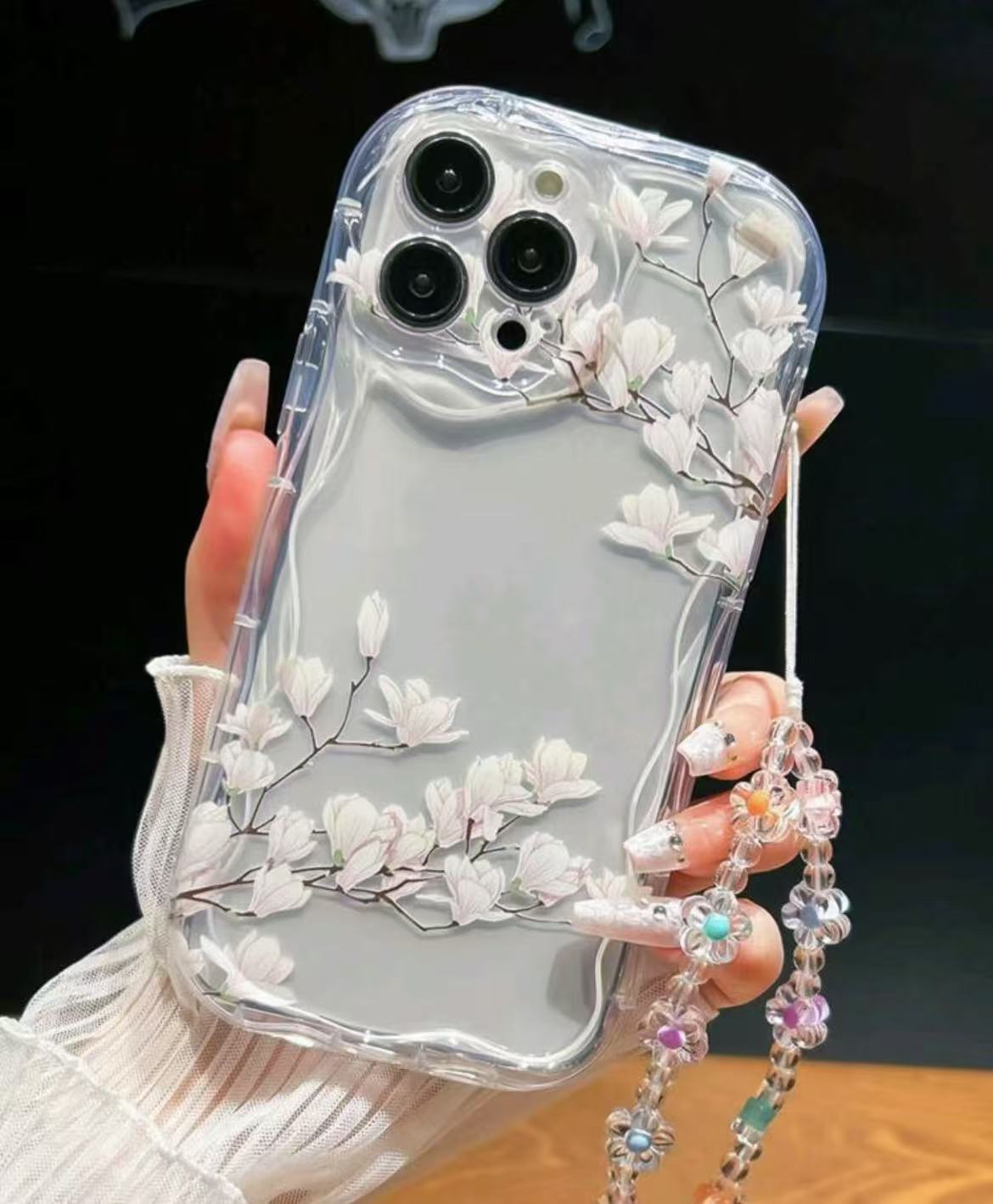 Nueva flor de magnolia blanca china para Apple 16 funda transparente para teléfono móvil iPhone13promax/12/11/15/14