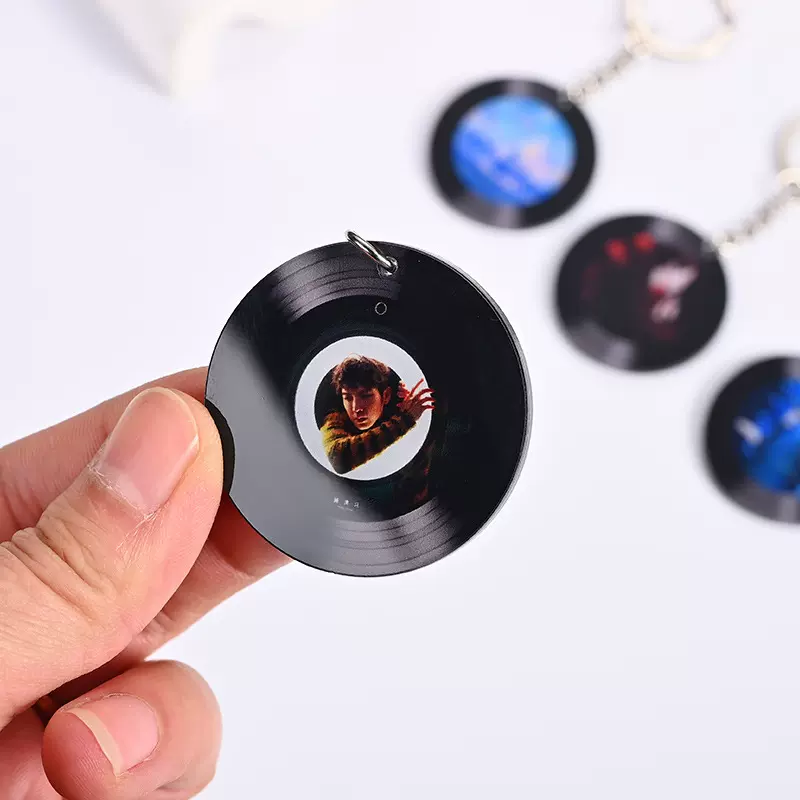 音乐唱片NFC亚克力钥匙扣定制黑胶CD挂件明星礼物音乐节周边定做