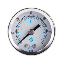 0-60PSI 0-4bar 1/8NPT 40mm直径轴向压力表水压表油压表气压表