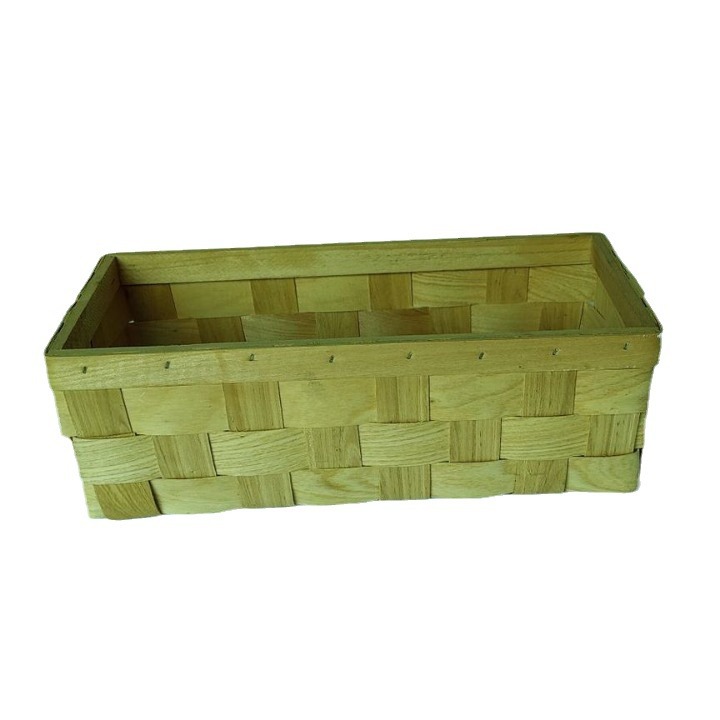 El estilo simple de la canasta de almacenamiento diaria de madera tradicional es adecuado para la exhibición de productos en la tienda y el almacenamiento en el hogar.