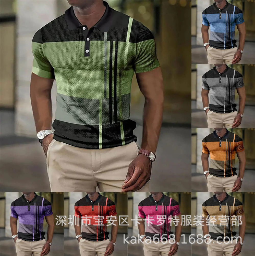 Men's Fun Golf Shirt Hawaiian Polo Shirt Fun Hawaiian Beach Summer Polo Shirt