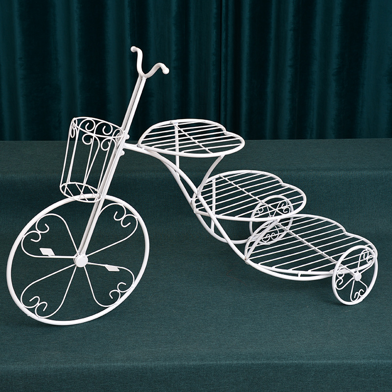 Soporte de pastel de hierro de estilo europeo creativo de tres capas decoración de mesa de postre cumpleaños boda multicapa en forma de corazón bicicleta merienda soporte
