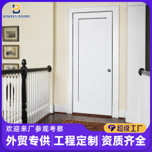 白底漆光面谷仓木门扇批发拼装美式酒店肖克门美洲厂家直销