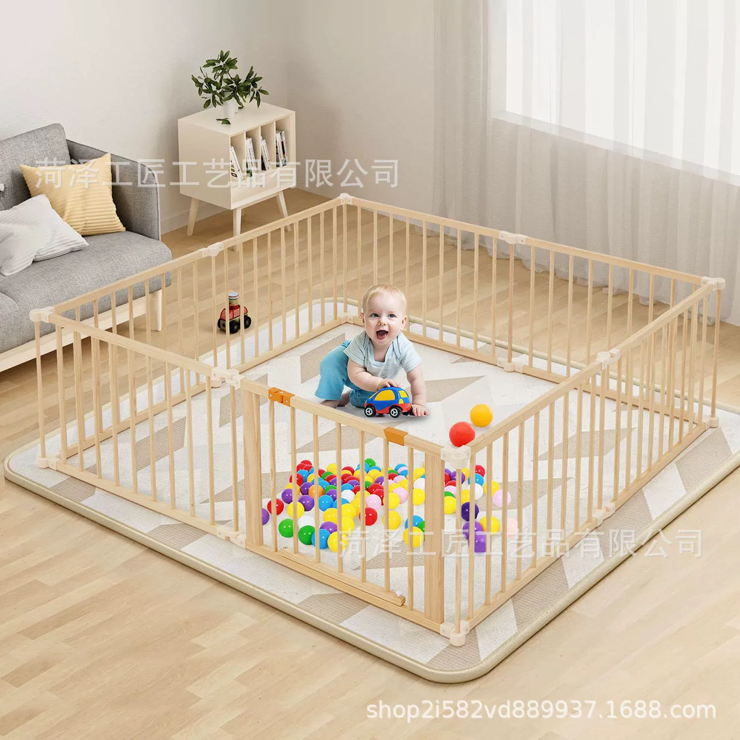 Домашний деревянный детский безопасный забор Складной деревянный детский игровой забор