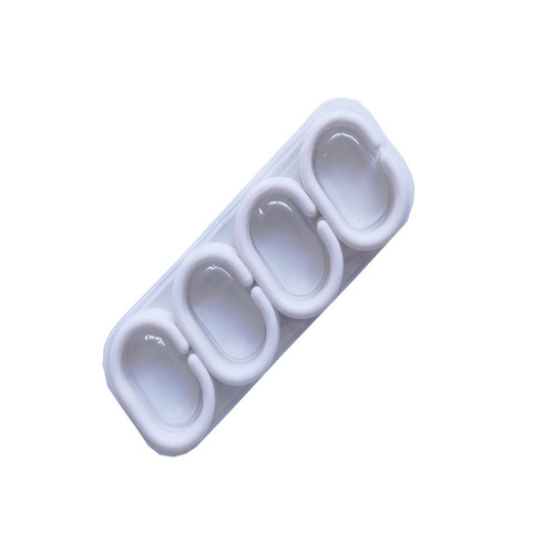 Creative plastic bed curtain accessories, shower curtain hook, thickened curtain, bathroom hanging ring, C-ring hook curtain buckle, 12 pieces