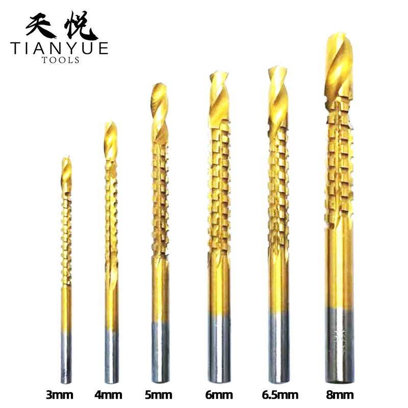 6pc Пилообразное спиральное сверло из быстрорежущей стали многофункциональная канавка сверлильная пила сверло и костюм