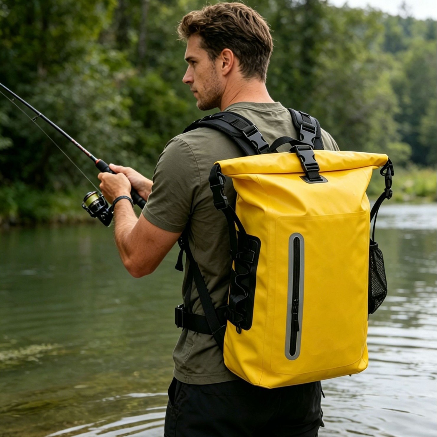 Cross-Border Foreign Trade Large-Capacity Waterproof Backpack Outdoor Sports Backpack Mountaineering Hiking Camping Cycling Waterproof Bag