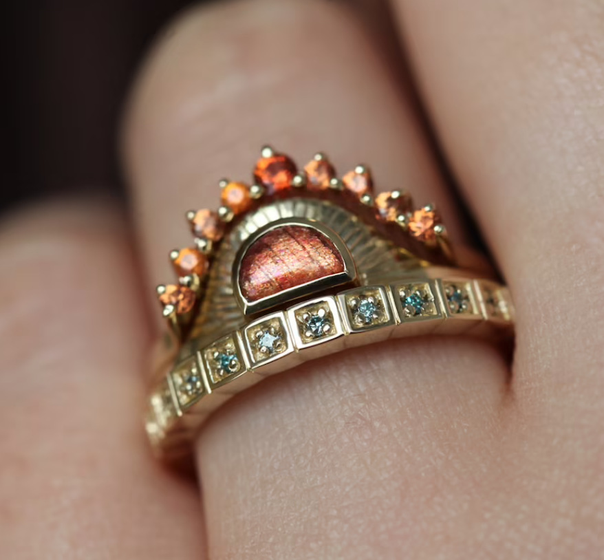IG Style Alloy Geometric Inlay Rhinestones Women's Rings display picture 3