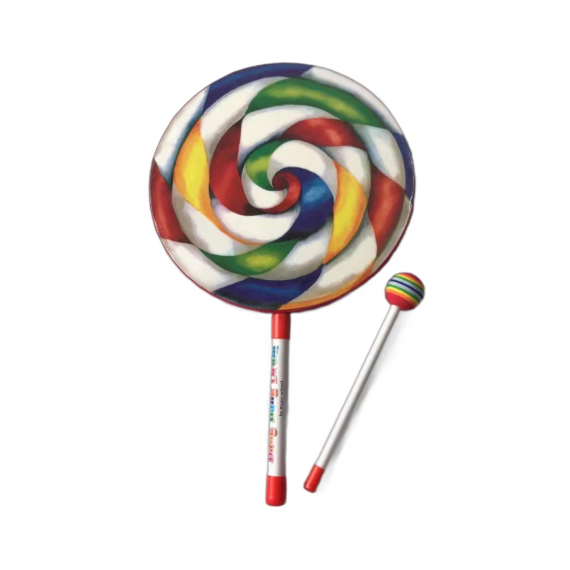 Fábrica al por mayor Orff instrumento de percusión tambor de mano música enseñanza ayudas 6 pulgadas 8 pulgadas 10 pulgadas tambor de piruleta