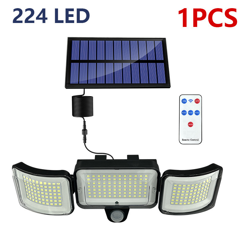 Luz solar para jardín, farola exterior impermeable súper brillante, luz de ahorro de energía con sensor de movimiento humano