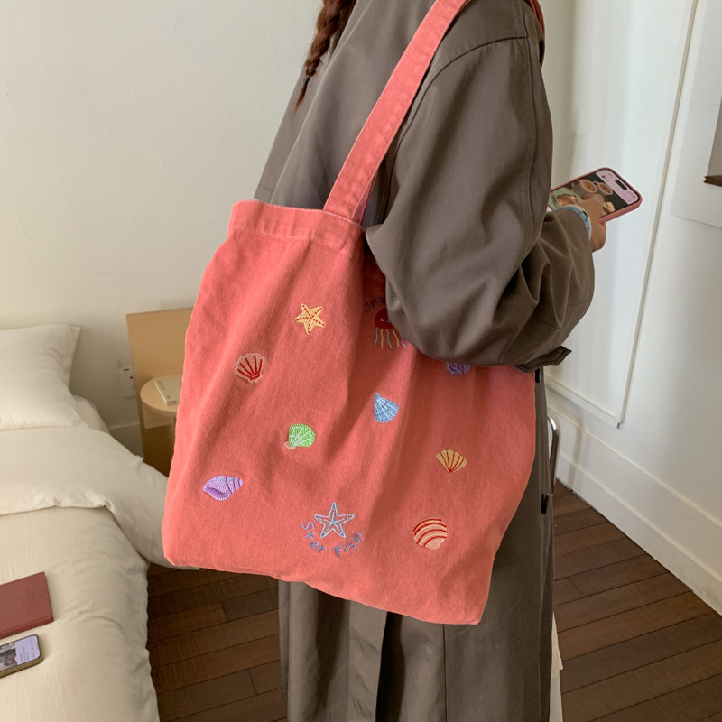 日系学院风托特包包女2025新款潮时尚少女单肩包休闲大容量购物袋|undefined
