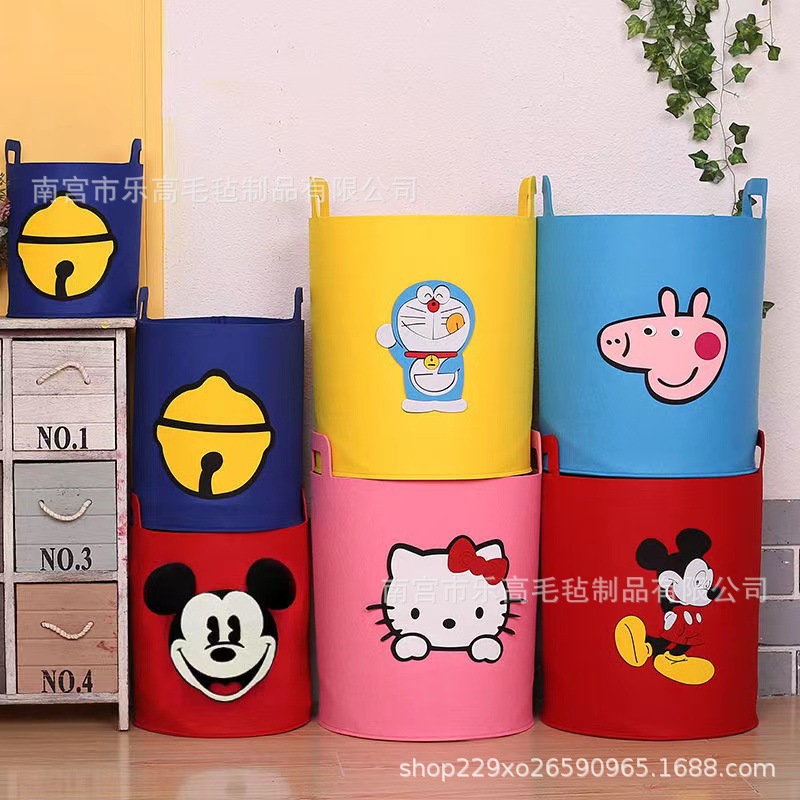 毛毡脏衣篮篓家用折叠脏衣服收纳筐儿童玩具收纳桶可爱卡通特大号