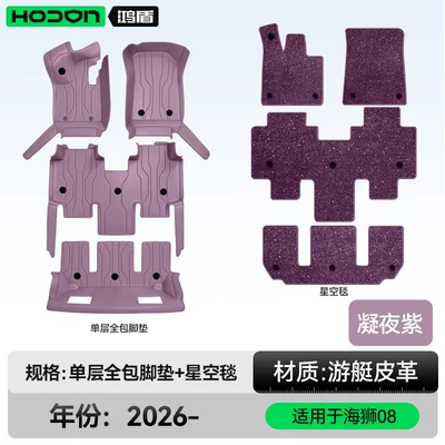 Suitable for Sea Lion 08 floor mats, full coverage for 26 BYD car interior modification, trunk mat accessories and supplies (Modelə uyğun ayaqaltı) - 212t01six-seatersea-lion-08-double-layer-foot-mat-midnight-purple-purple-thick-starry-sky-blanket-shining-starry-sky