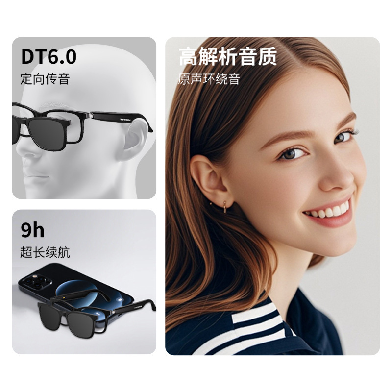 ヒュンダイ HY-G11AI 人工知能 Bluetooth ヘッドセット メガネ一体型多機能翻訳ヘッドセット長いバッテリー寿命|undefined