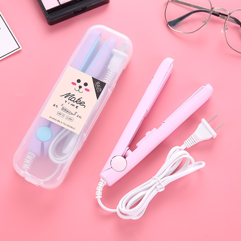 ミニヘアアイロンストレートとカーリング両用ヘアアイロンプラスチックボックス包装小型スプリントアイロンプレート学生寮メーカー直接供給|undefined