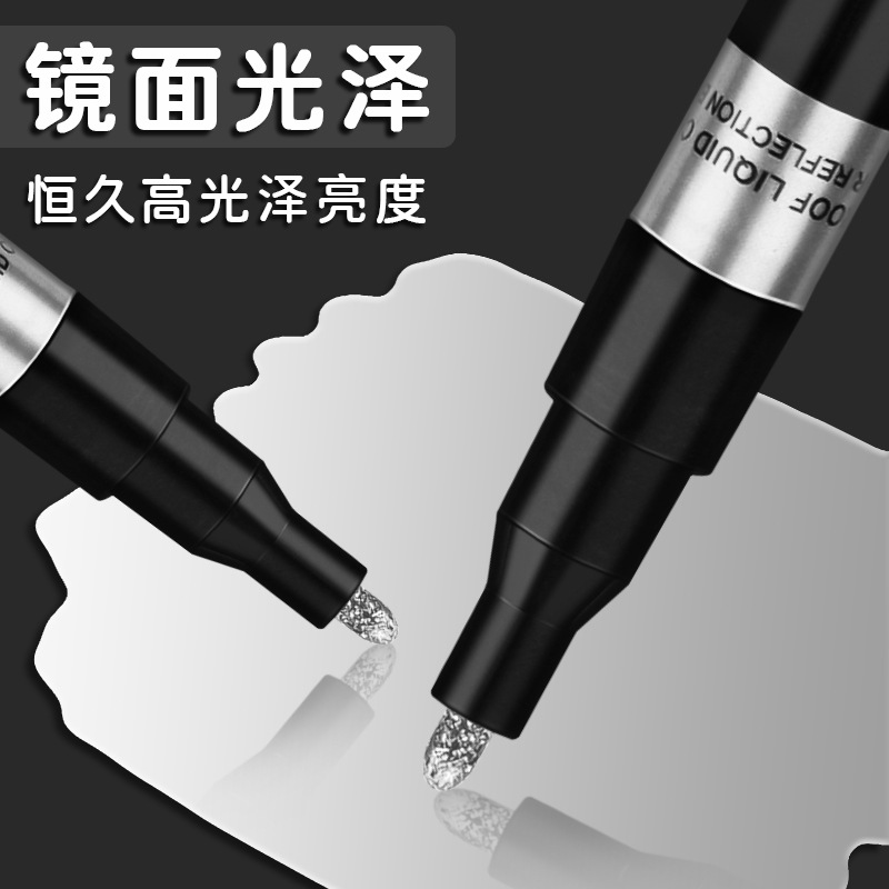 Galvanoplastia pintura marcador espejo metal cromado pluma impermeable pintura reparación colorante modelo pintado a mano pluma reflectante