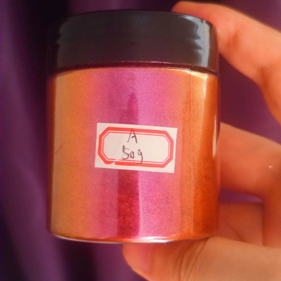 跨境50g云母角度变色龙粉滴胶史莱姆火漆蜡珠光变色龙颜料