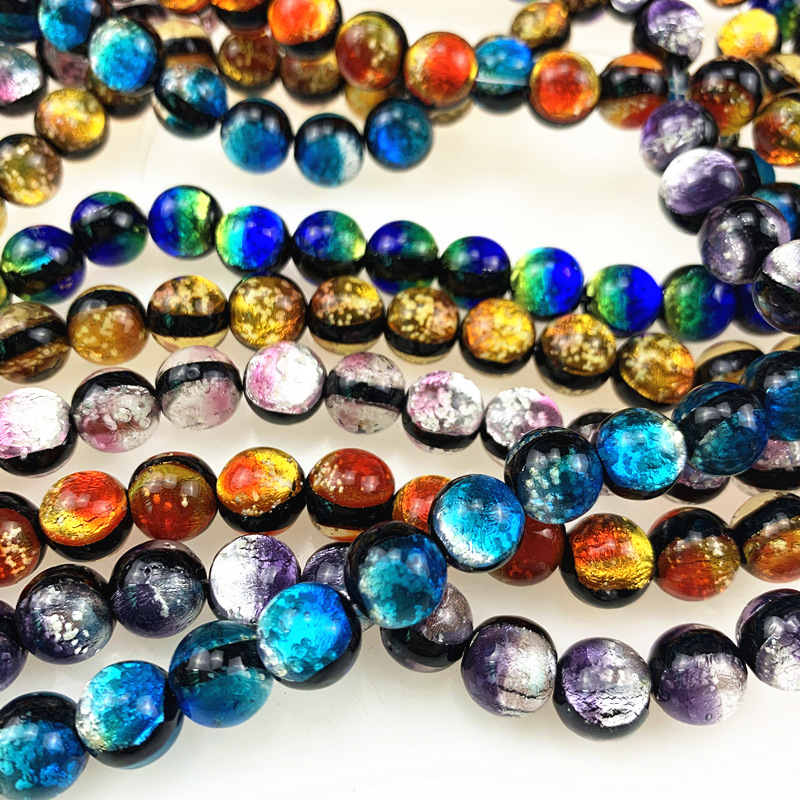 10毫米仿彩琥珀琉璃珠夜光散珠 DIY项链手串饰品配件配饰手链串珠|ms