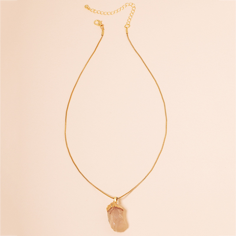 Irregular Gemstone Pendant Necklace Hip Hop Stone Clavicle Chain display picture 8