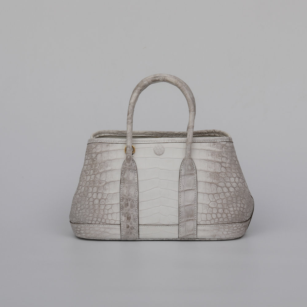 Hima White Crocodile Women's Bag Genuine Leather Large Capacity Garden Bag Fashionable Women's Handbag Shoulder Crossbody Bag