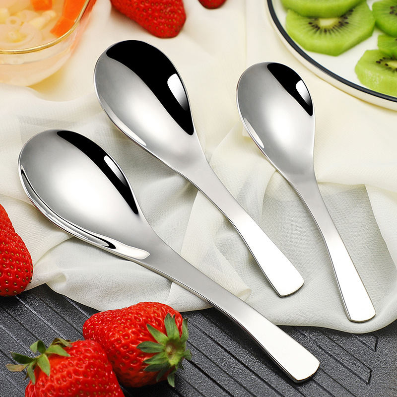 304 corte de acero inoxidable cuchara adulto cuchara sopa cuchara arroz creativo niños cuchara vajilla china puede ser personalizado LOGO