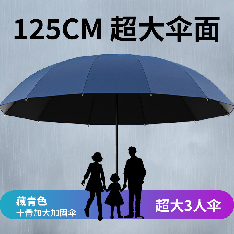 [특대형 1~2인] 10본 확장형 방풍·내폭우우산 - 데님블루
