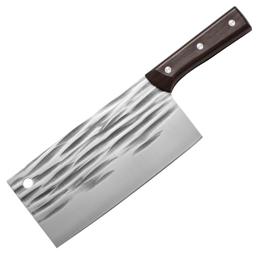 Hand-forged high-carbon steel kitchen knife, household sharp hammer pattern chef's knife for quick cutting, slicing, and chopping meat