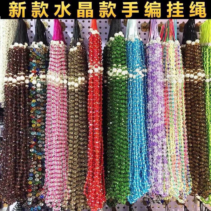 Cadena de teléfono móvil adornos estilo coreano personalizado creativo teléfono móvil cordón colgante Halter cadena de cristal corta cuerda de cordón para las mujeres