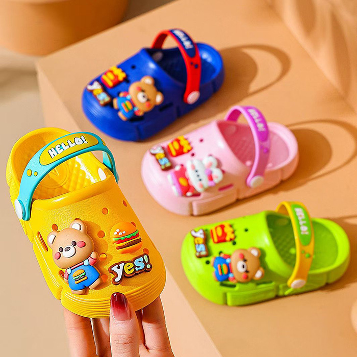 2025 New Summer Cartoon Cute Children's Toe Cave Shoes Wear-resistant Non-slip Home Outfit Sandals