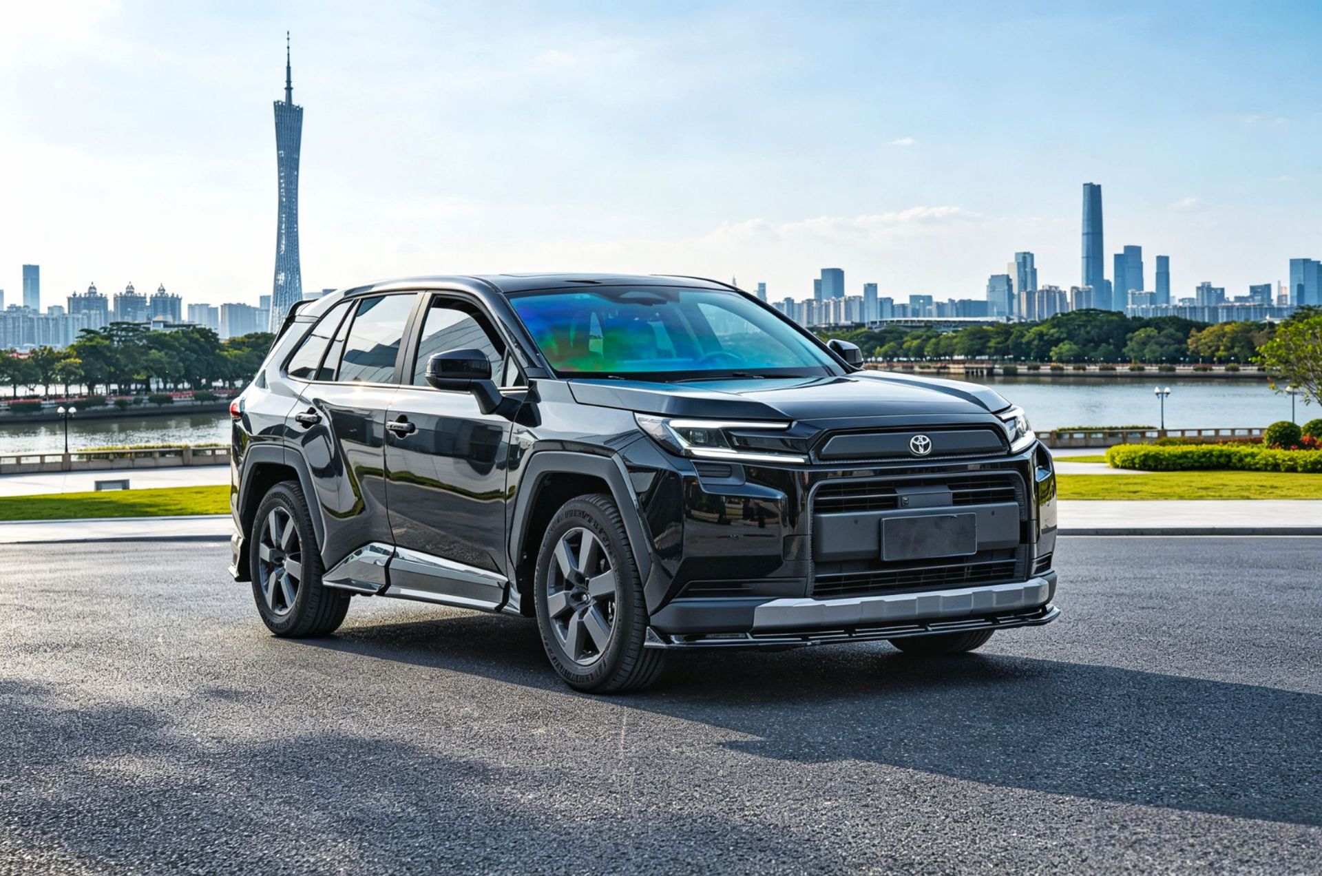 Suitable for 26 Models of Rav4, Rongfang, and Wildlander Modified Front Spoiler, Side Skirts, Rear Bumper, Roof Wing, Rear Diffuser, and Louvered Spoiler