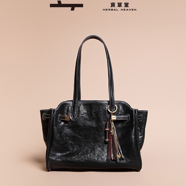 [Same Style as Wang Churan] Shicao Tang Tote Bag, First-Layer Vegetable-Tanned Cowhide Leather Shoulder Bag, Crossbody Bag, Commuter Bag