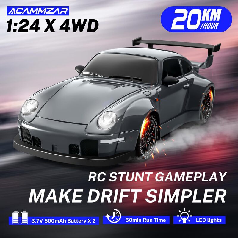 Cross-Border Amazon Tiktok Popular Liquid Silver Half-Scale Rc Remote Control Car Entry-Level Drift Car High-Speed Car Cross-Border Amazon Tiktok Popular Liquid Silver Half-Scale Rc Remote Control Car Entry-Level Drift Car High-Speed Car