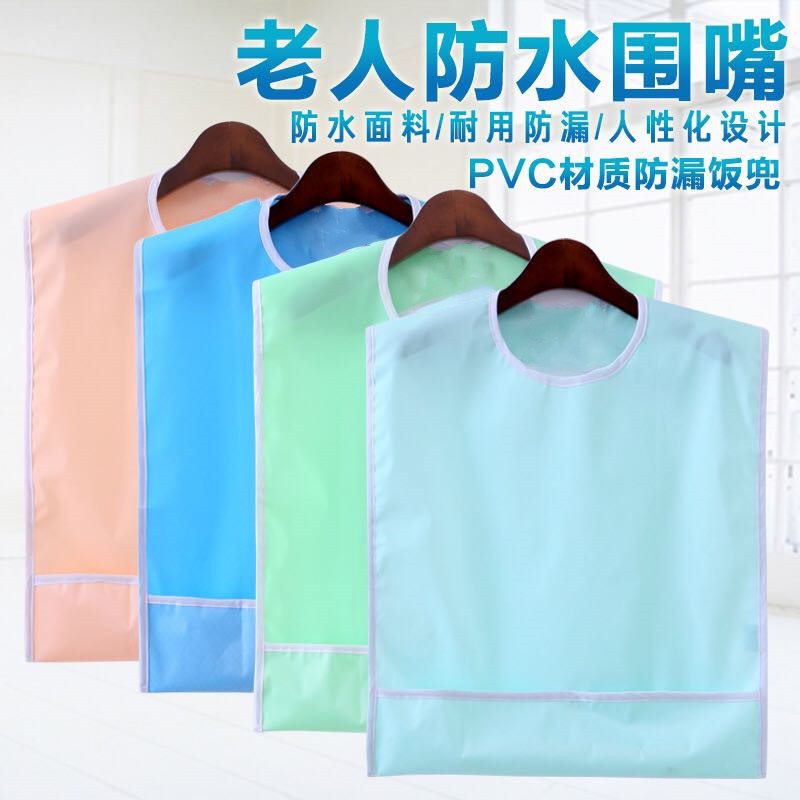 Venta al por mayor ancianos comiendo babero de PVC babero impermeable tridimensional matorral babero de alimentos de encaje