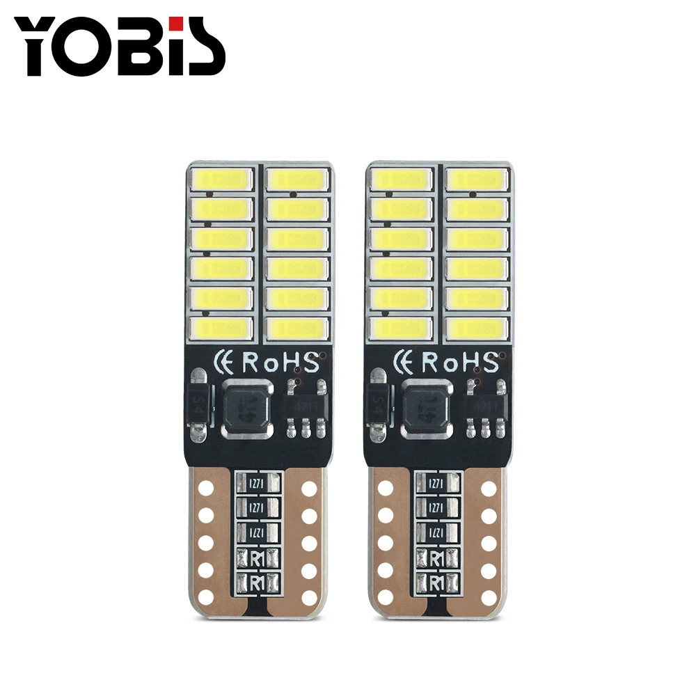 Youbis автомобильная светодиодная лампа T10 4014 24 лампа индикатор ширина лампа постоянный ток полоса декодирования модификация подсветка номерного знака Лампа