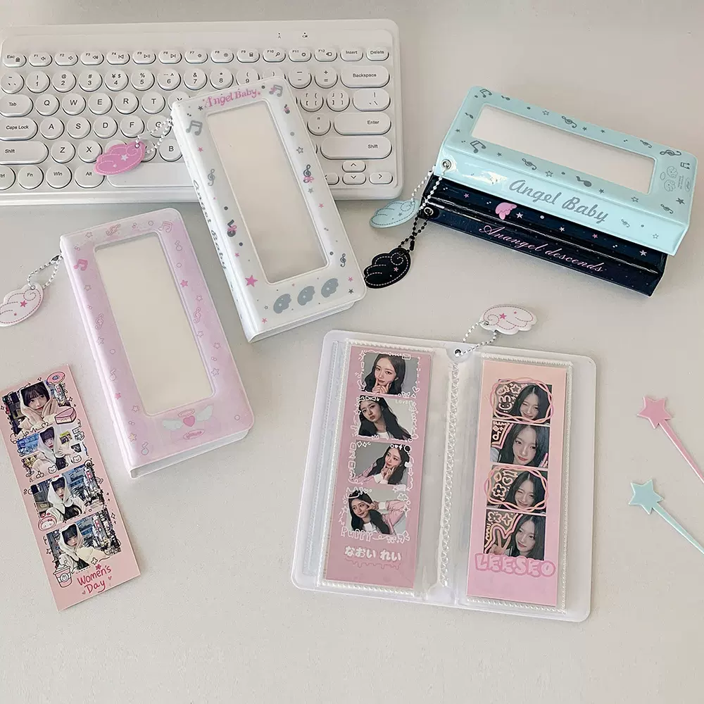 ins音符小翅膀人生四格卡册学生票据纪念收纳册追星四连小卡相册