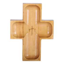 跨境榉木祈祷碗Wooden Cross Bowl创意家居桌面零食托盘厂家直销