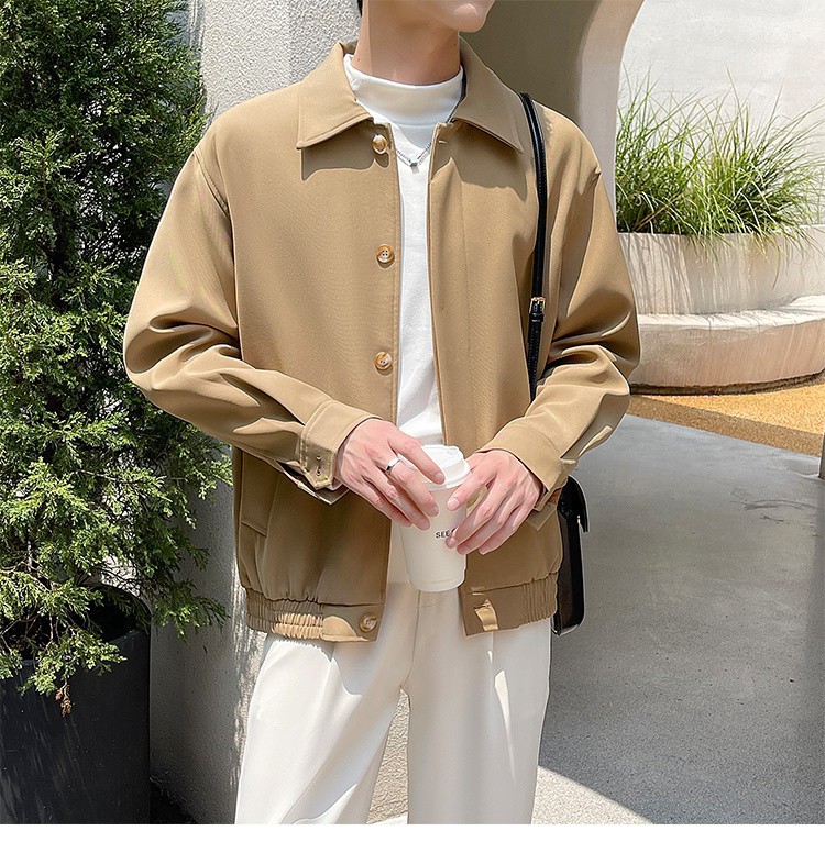 Men's Casual Workwear Blazer, Mature Style Turn-down Collar Jacket_voghion.com