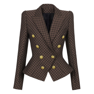 Spot 2025 Spring & Fall New European and American Style Heavy Jacquard Embroider Ol Commuter Top Suit Jacket Women Cross-Border