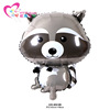 Styling cartoon jungle animal aluminum film hedgehog fox raccoon pine ball balloon forest party decoration wholesale