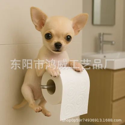 クロスボーダー新製品工芸品像家の装飾かわいい犬ペーパータオルホルダートイレットペーパーホルダー樹脂装飾品ペンダント