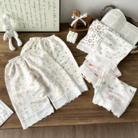 Летние брюки для девочек новый цветочный мультфильм кружева рыхлые и удобные облака хлопчатобумажные штаны для детей дома пижамы