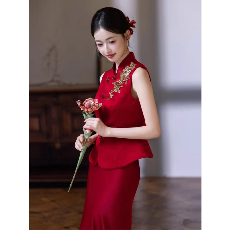 新中式敬酒服新娘订婚旗袍礼服高端绝美晨袍结婚回门服答谢宴便装|undefined