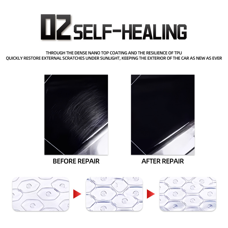 Cross-Border Wholesale Tpu Car Paint Protective Film Instantly Repairs Small Scratches 6.5Mil Super Bright Transparent Ppf
