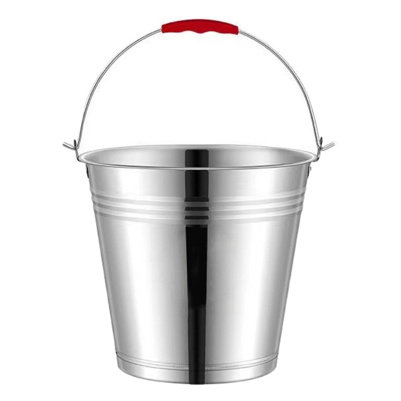 Stainless Steel Bucket Thickened Non-Magnetic Lid Bucket Household Large Capacity Water Storage Bucket Canteen Iron Bucket Hotel Wholesale