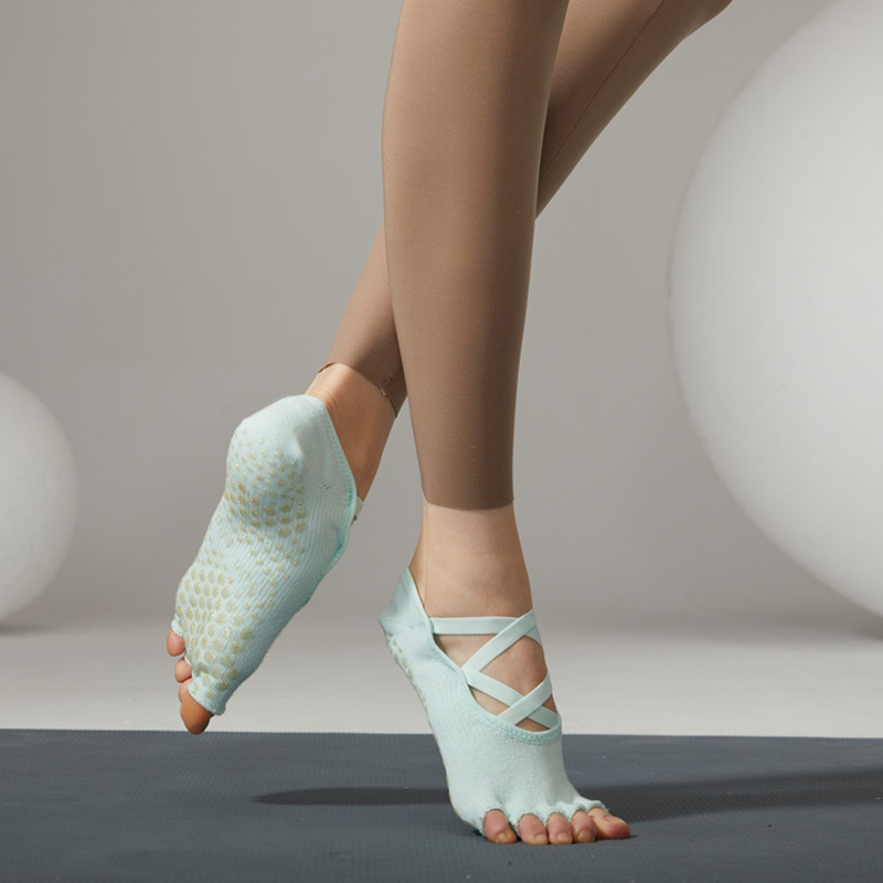 Calcetines de yoga de cinco dedos para otoño, calcetines específicos para Pilates, calcetines con separación de dedos, algodón deportivo profesional, comercio exterior, venta al por mayor en Amazon.